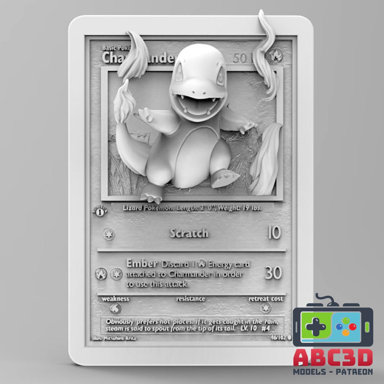 Charmander - 3D Printed Pokemon Card Wall Hanger | Fan Art