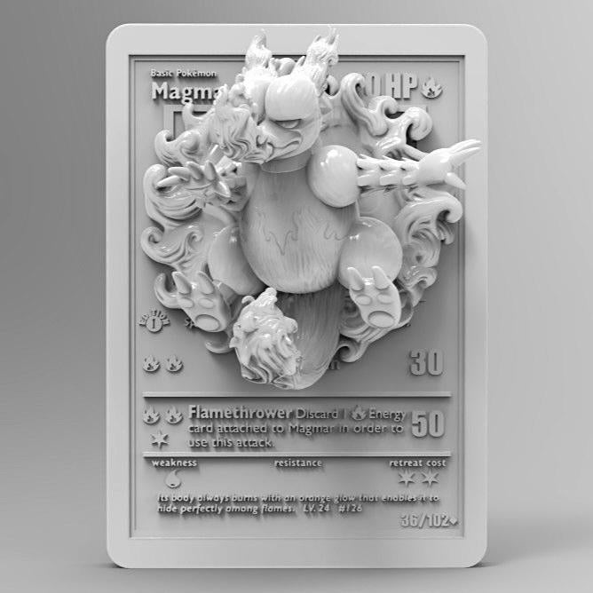 3d printed pokemon card Magmar - 3D Printed Pokemon Card Wall Hanger | Fan Art | Pokemon TCG