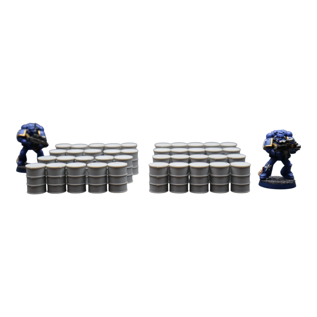 Oil Barrels x40 - 28mm Wargaming Scatter Terrain Scenery Tabletop Miniature