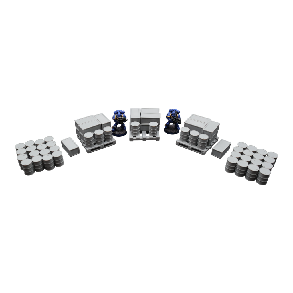 Pallet, Crates and Barrels - 28mm Wargaming Scatter Terrain Scenery Tabletop