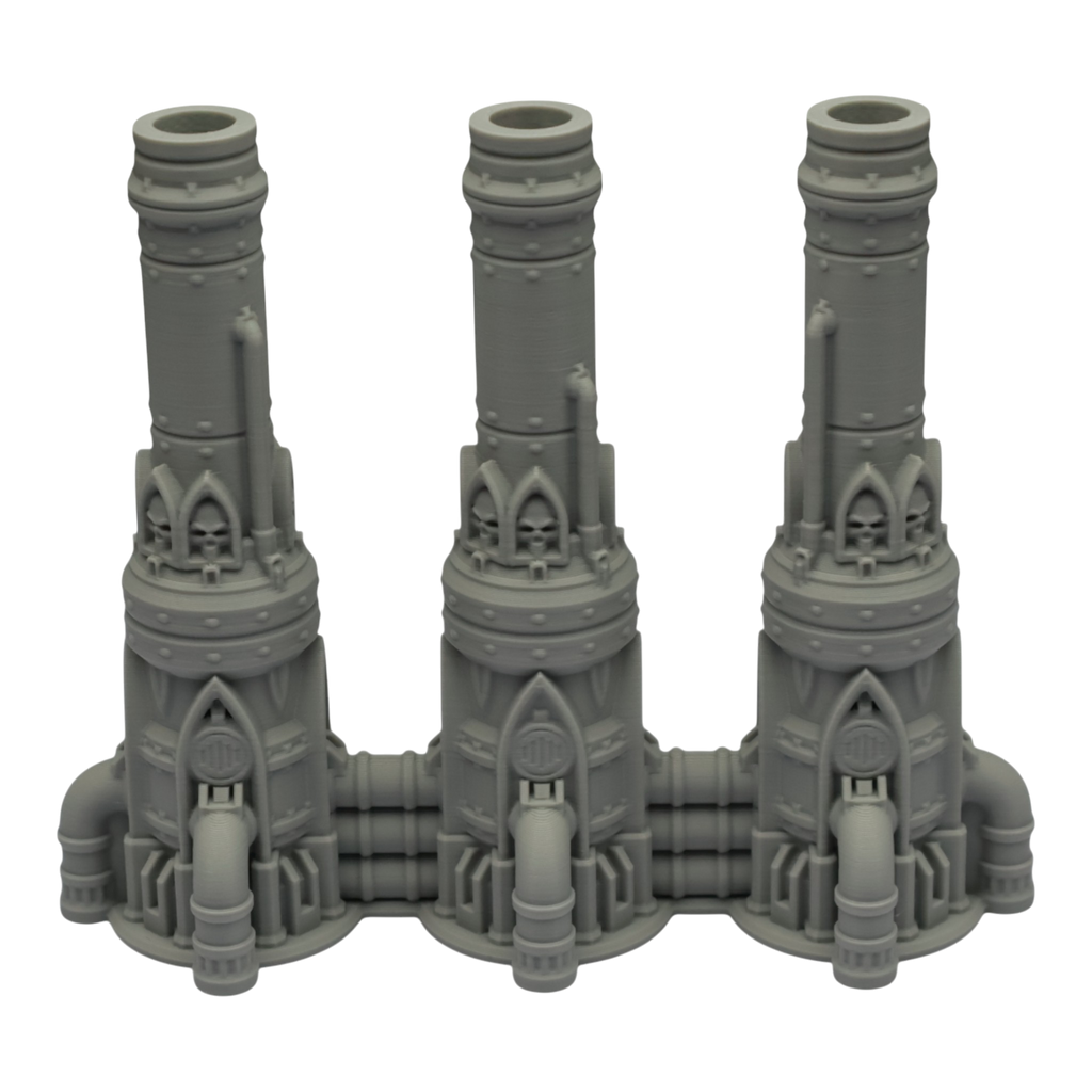 Triple Smokestack - 28mm Wargaming Scatter Terrain Scenery Tabletop Grimdark