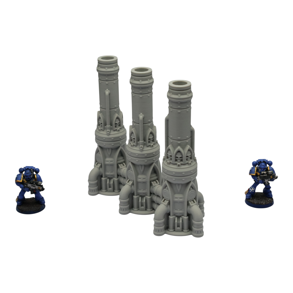 Triple Smokestack - 28mm Wargaming Scatter Terrain Scenery Tabletop Grimdark