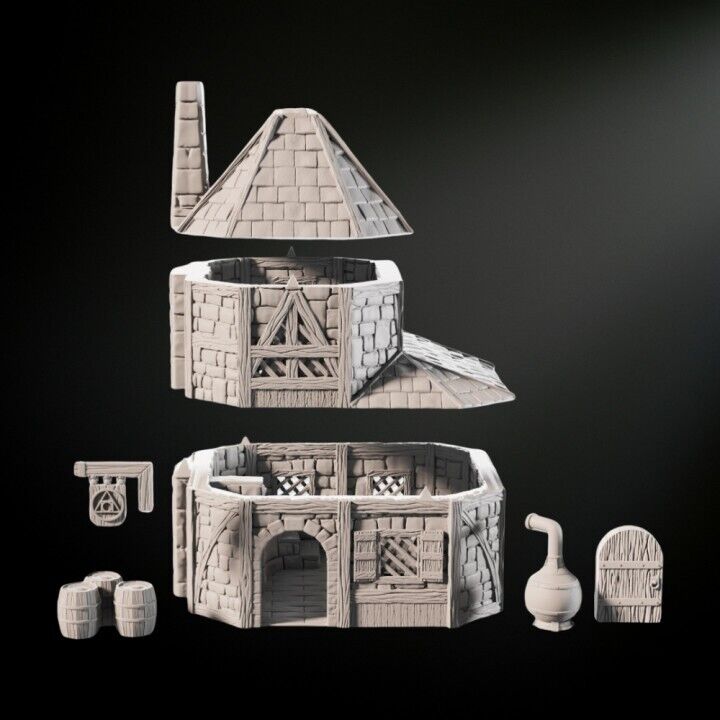 Medieval Scenery - Alchemist House 28mm DND/Wargame/RPG Terrain