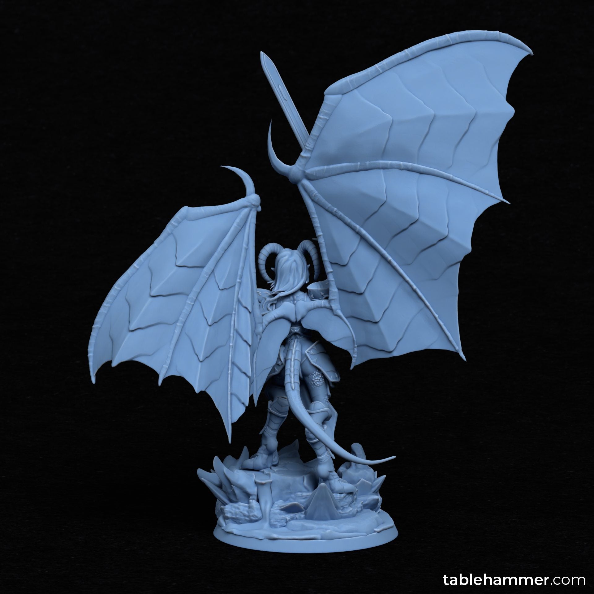 Nyssara the Cursed – Demon Queen of Shadows (60mm Base)