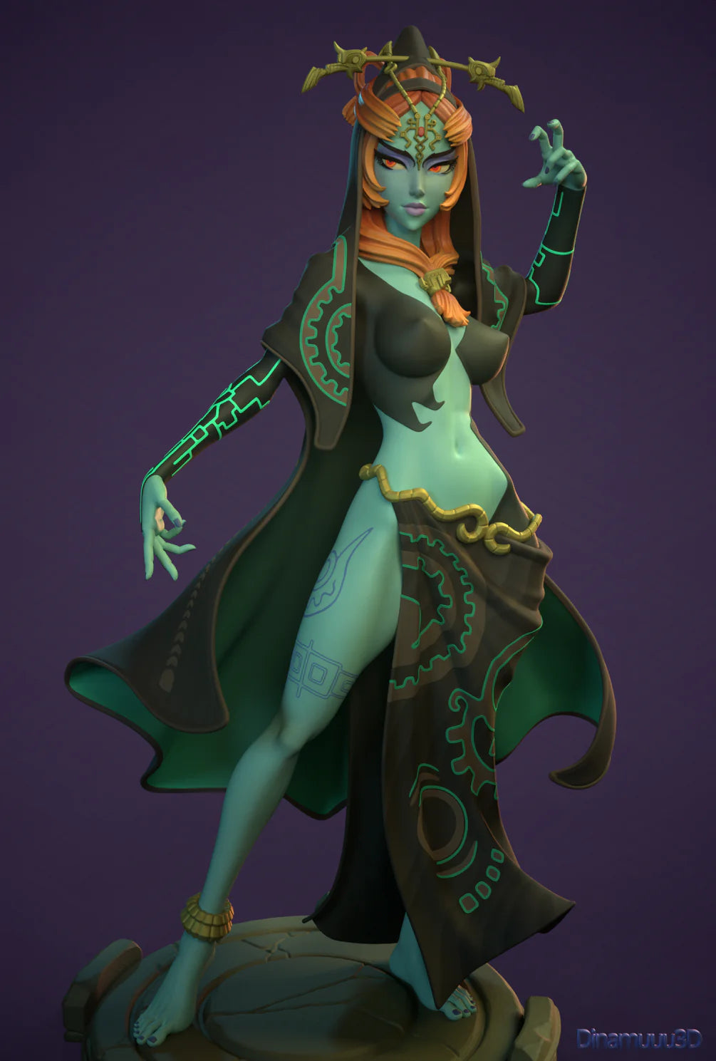 Midnight | Pin-Up Statue Fan Art Miniature Unpainted | Dinamuu3D