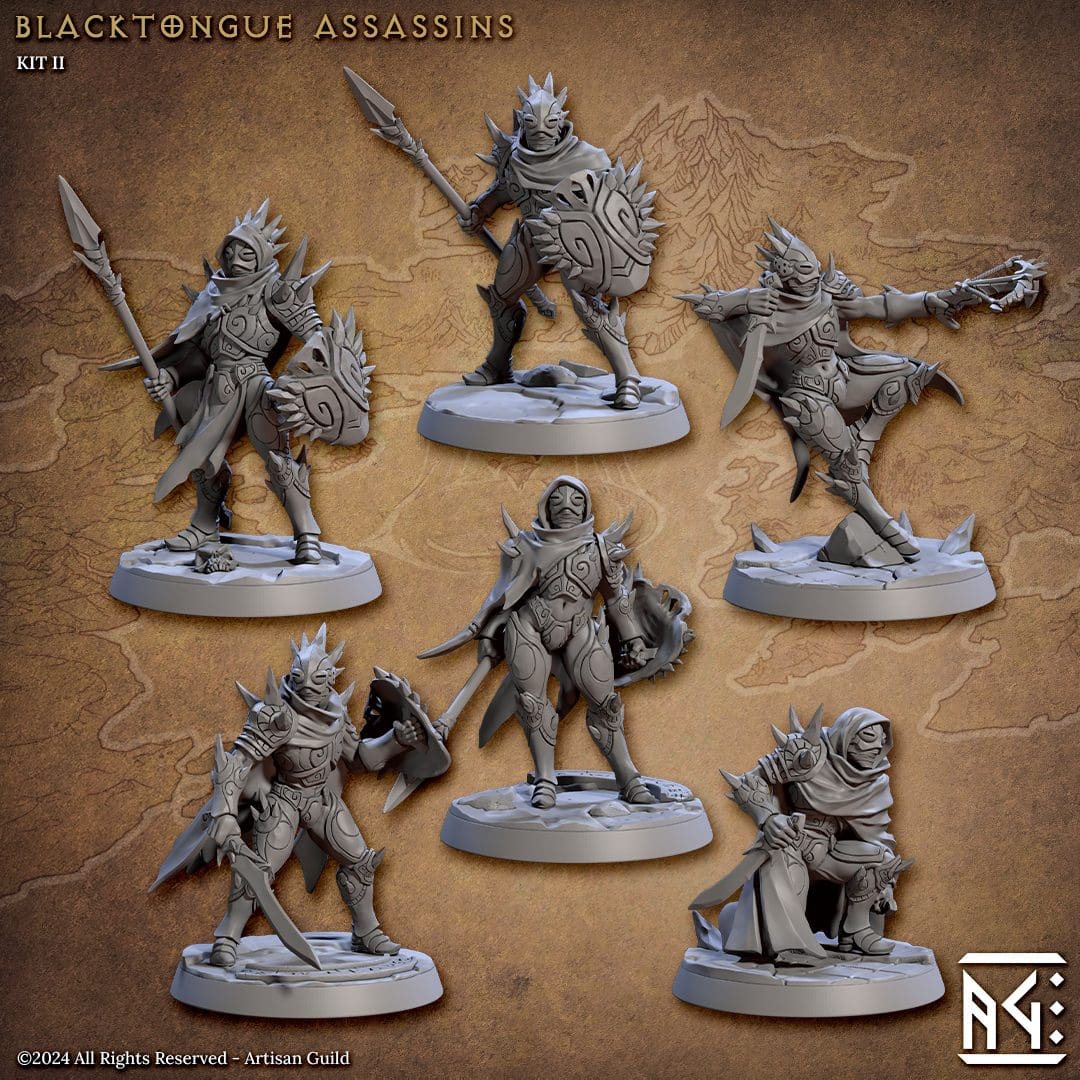 Assassin Miniatures | Blacktongue Assassins | Fantasy D&D Miniature | Artisan Guild