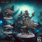 Tidal Shark Rider Cavalry Miniatures | Mirmidons of the Death-Tide | Artisan Guild