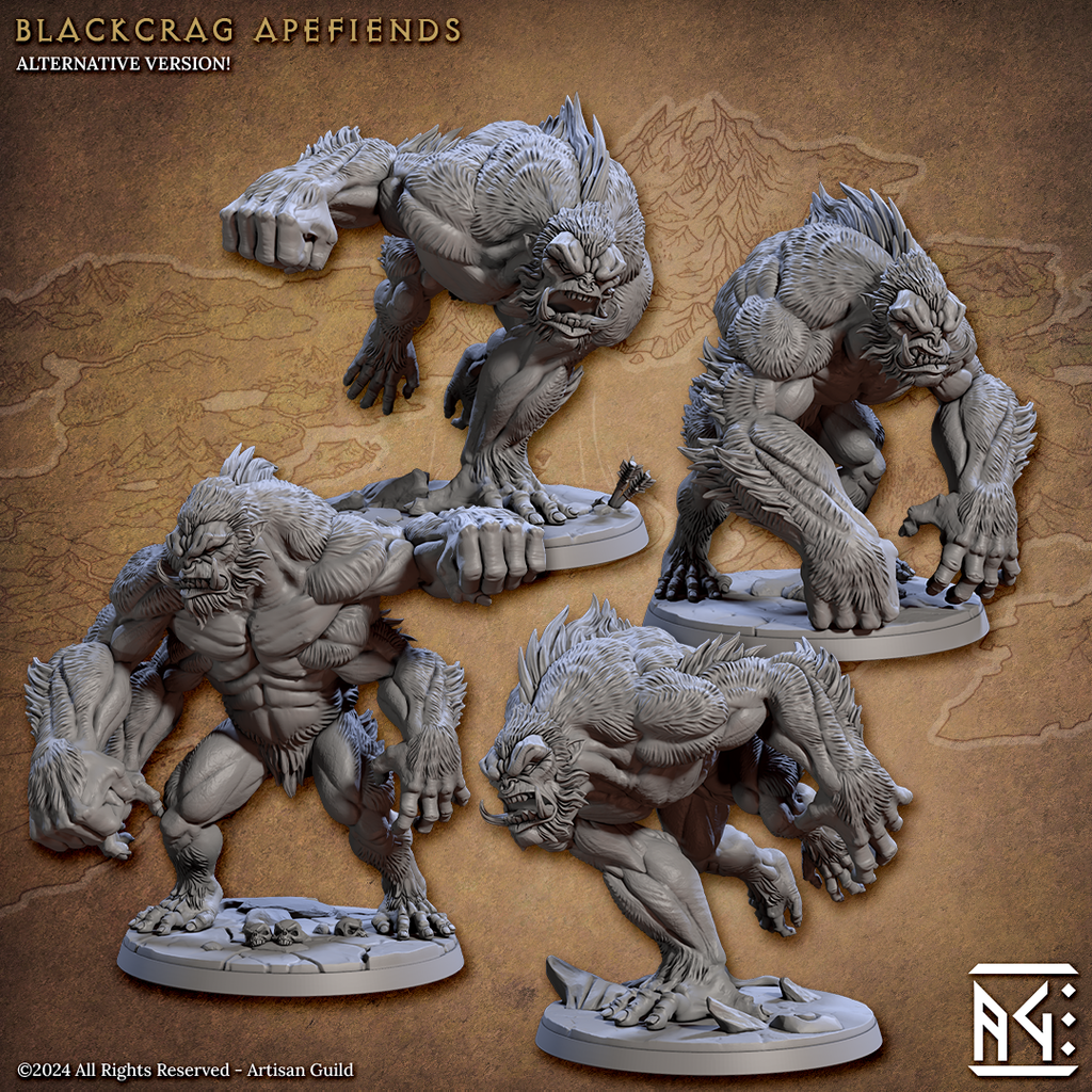 Apefiend Rider Miniatures | Blackcrag Orcs | Fantasy D&D Miniature | Artisan Guild