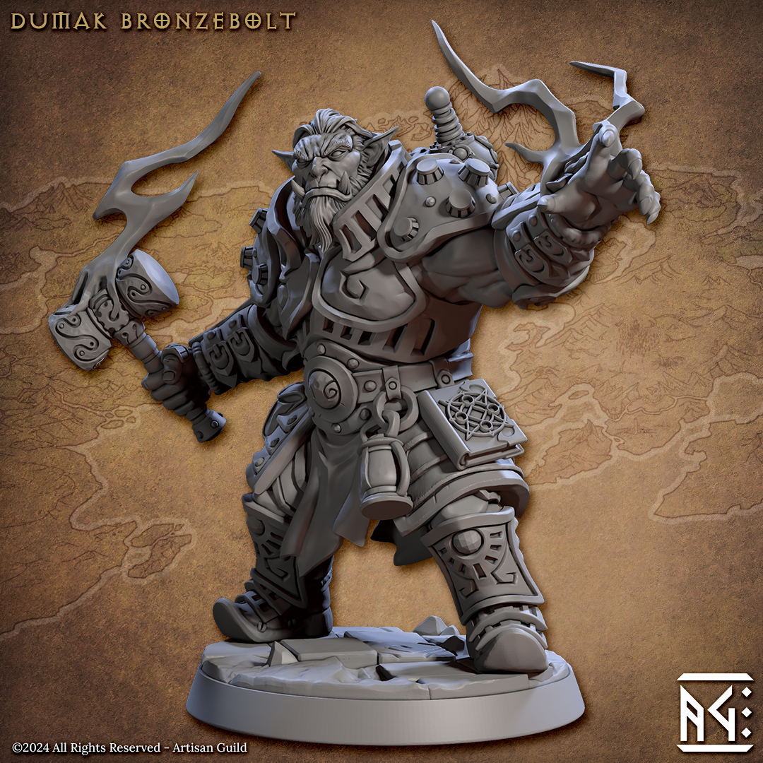 Dumak Bronzebolt | Temple of Ifrit | Fantasy D&D Miniature | Artisan Guild