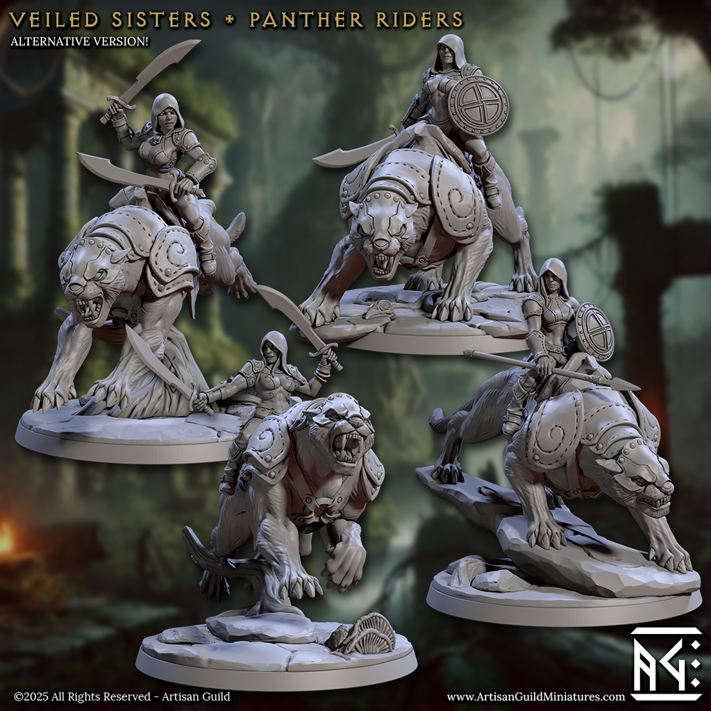 Panther Rider Miniatures | Veiled Sisterhood | Artisan Guild