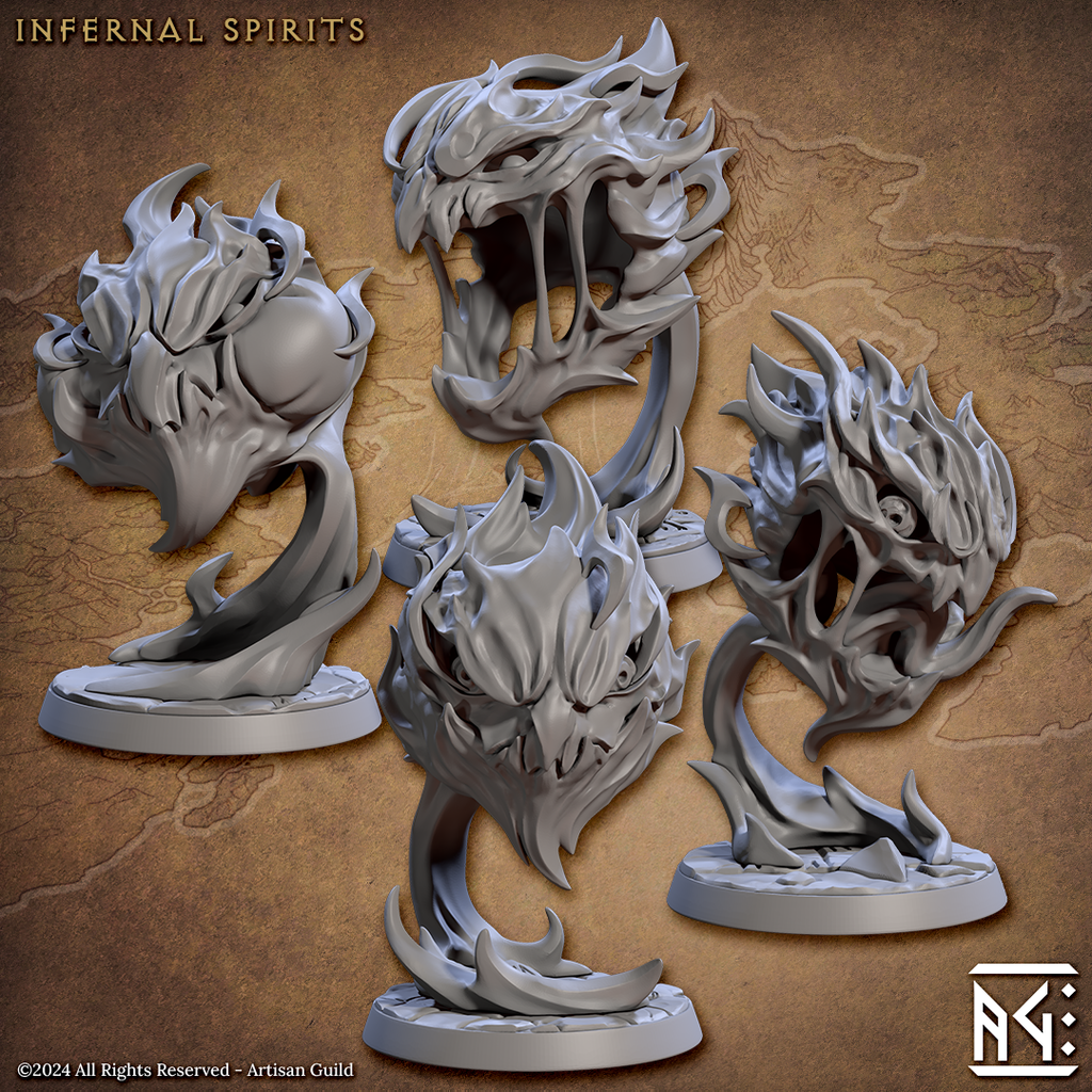 Infernal Spirit Elemental Miniatures | Temple of Ifrit | Artisan Guild