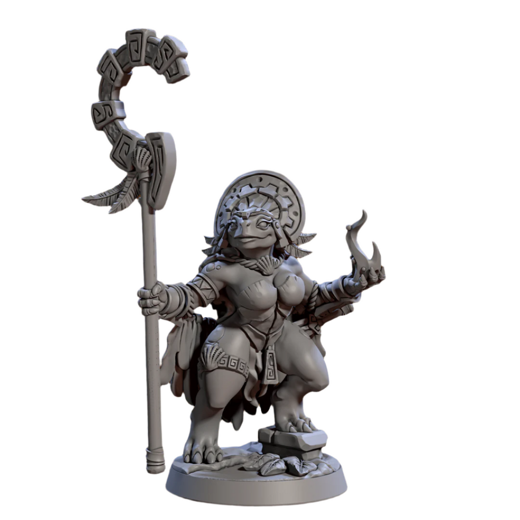 Tortle Yatl Turtlekin Pin-Up | Jadeshell Turtlekin | Fantasy D&D Miniature | Artisan Guild