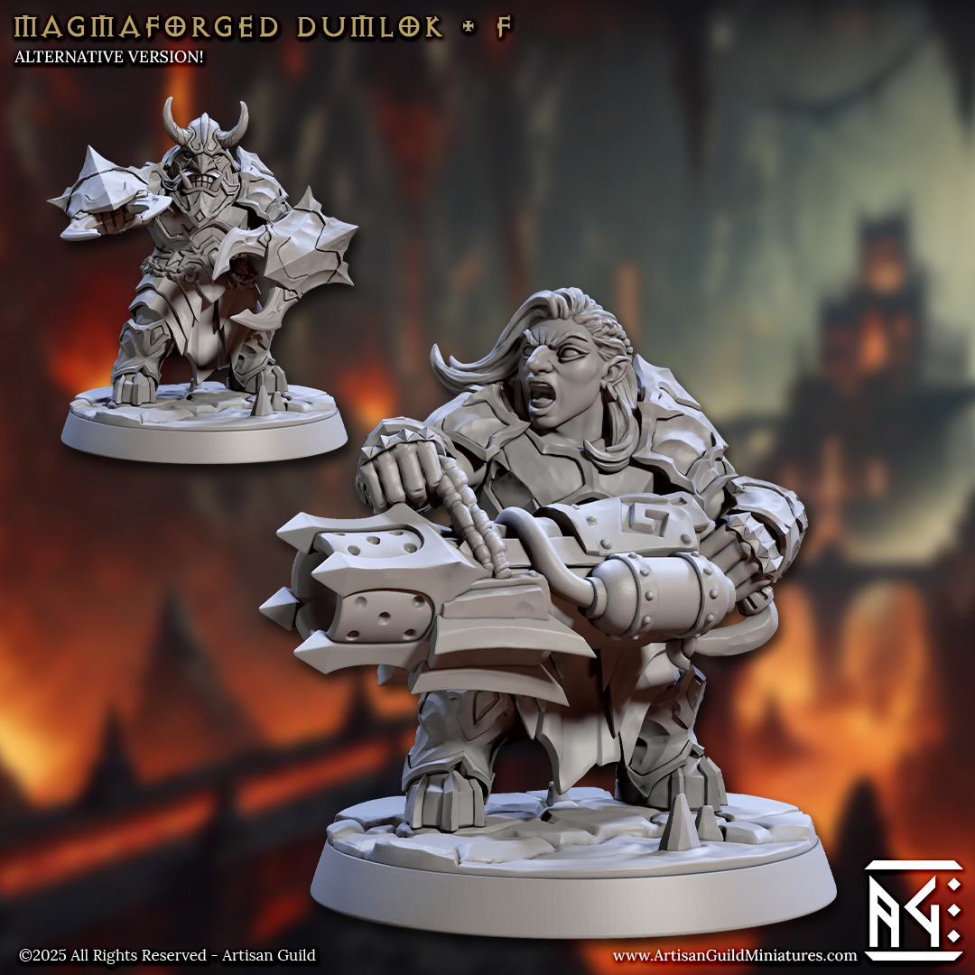 Dwarf Magmaforged Dumlok Miniatures  | Magmaforged Dwarves | Artisan Guild