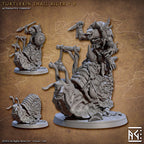 Giant Snail Rider Miniatures | Jadeshell Turtlekin | Fantasy D&D Miniature | Artisan Guild