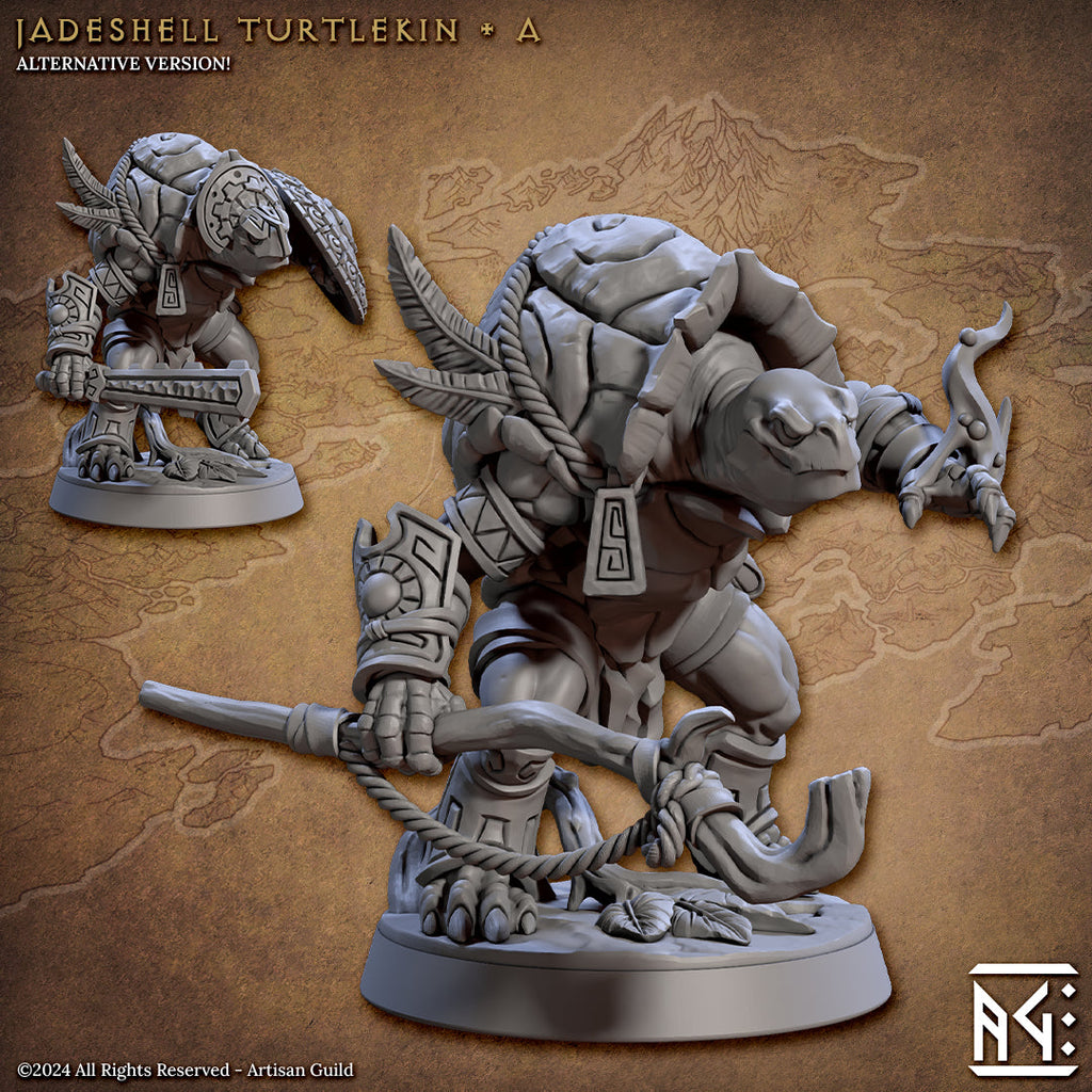 Turtlekin Tortle Turtlekin Miniatures | Jadeshell Turtlekin | Fantasy D&D Miniat ...