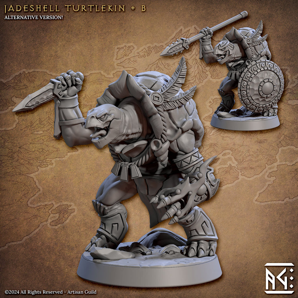 Turtlekin Tortle Turtlekin Miniatures | Jadeshell Turtlekin | Fantasy D&D Miniat ...