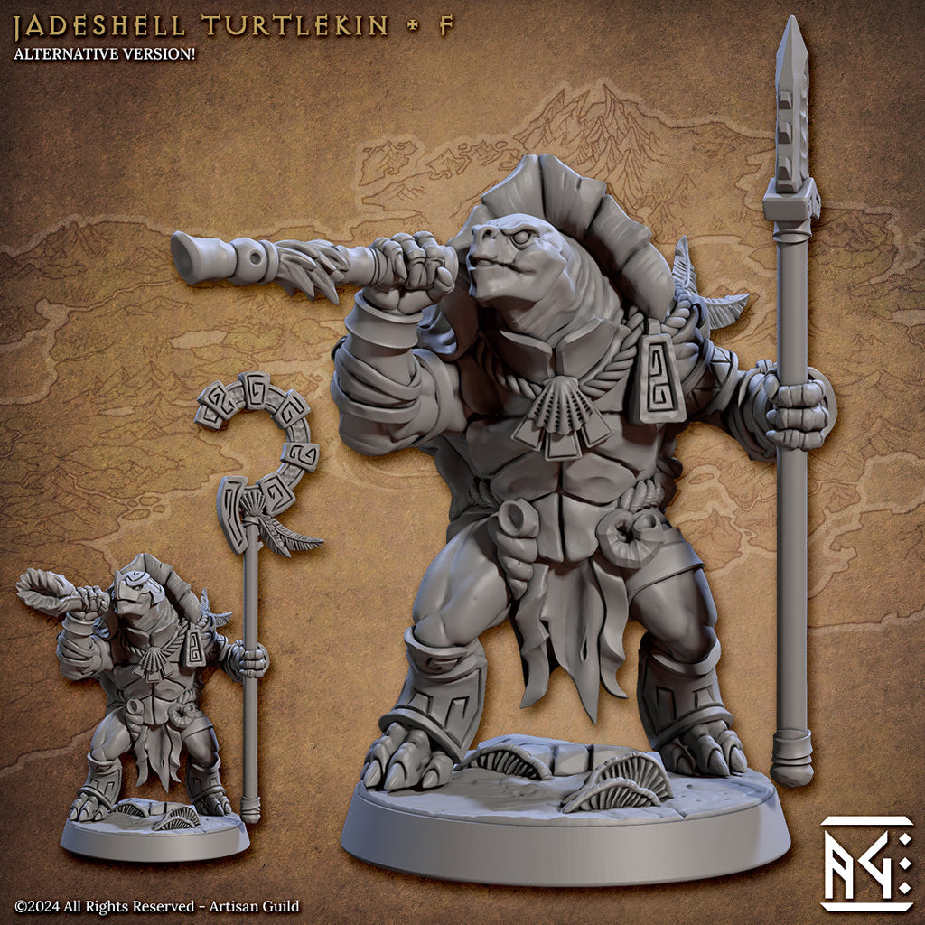 Turtlekin Tortle Turtlekin Miniatures | Jadeshell Turtlekin | Fantasy D&D Miniat ...