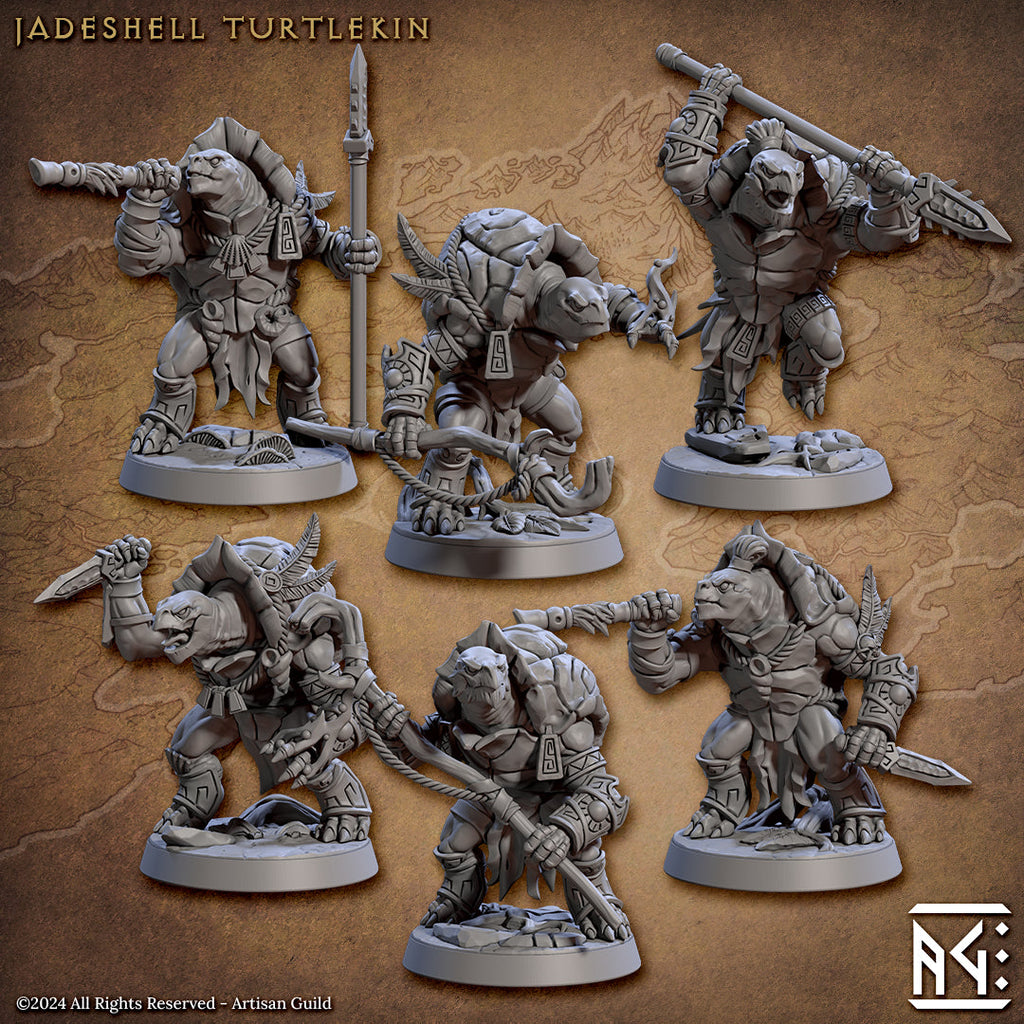Turtlekin Tortle Turtlekin Miniatures | Jadeshell Turtlekin | Fantasy D&D Miniat ...