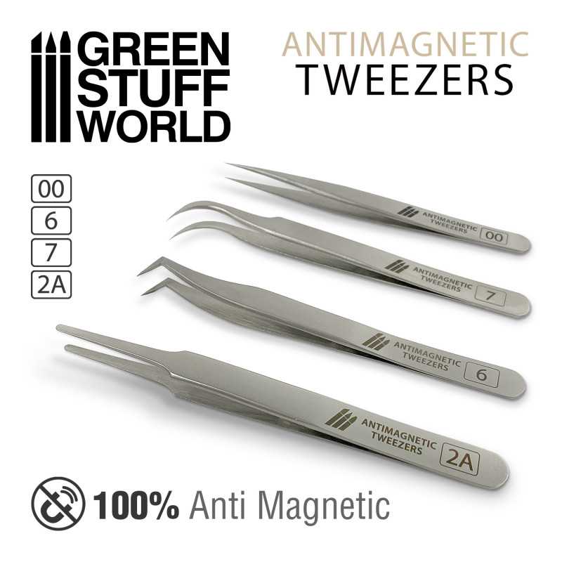Green Stuff World 100% Anti-magnetic Quartz Tweezers Set