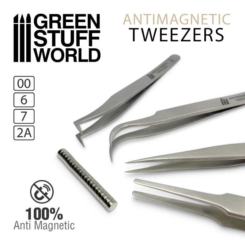 Green Stuff World 100% Anti-magnetic Quartz Tweezers Set