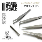 Green Stuff World 100% Anti-magnetic Quartz Tweezers Set