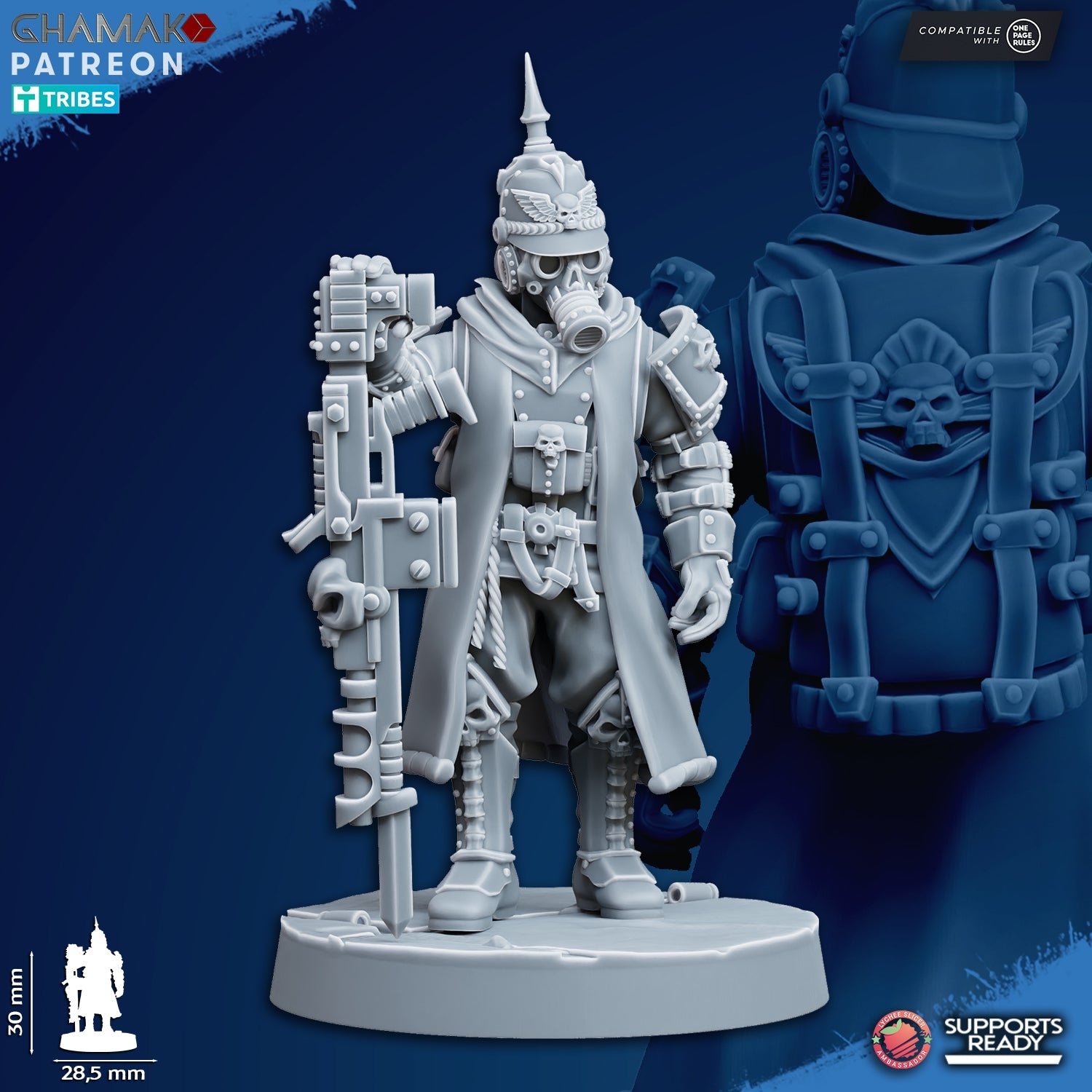 At Ease Trencher Infantry Miniatures | Imperial Soldiers | Grimdark Proxy Miniature | Ghamak