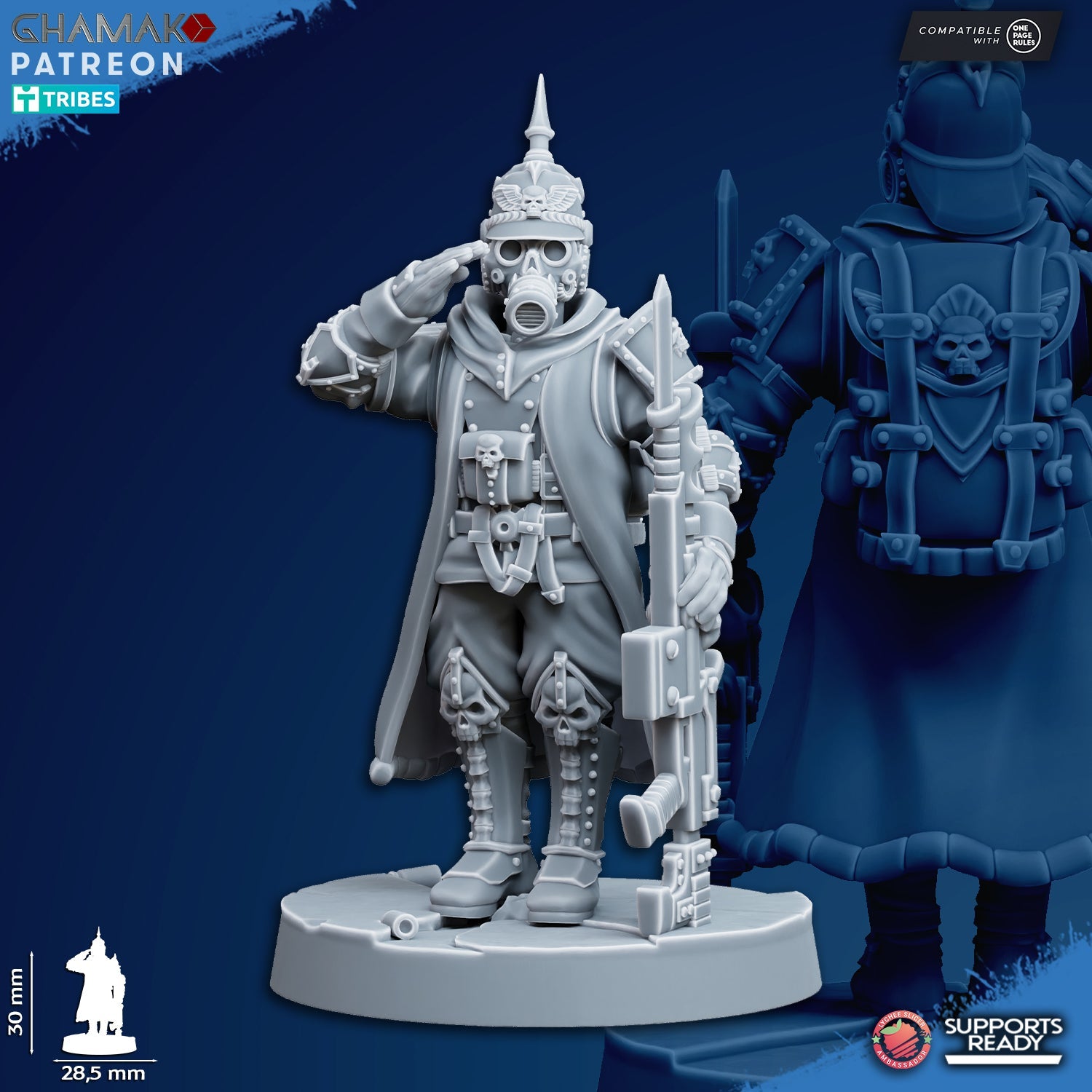 At Ease Trencher Infantry Miniatures | Imperial Soldiers | Grimdark Proxy Miniature | Ghamak
