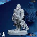 At Ease Trencher Infantry Miniatures | Imperial Soldiers | Grimdark Proxy Miniature | Ghamak