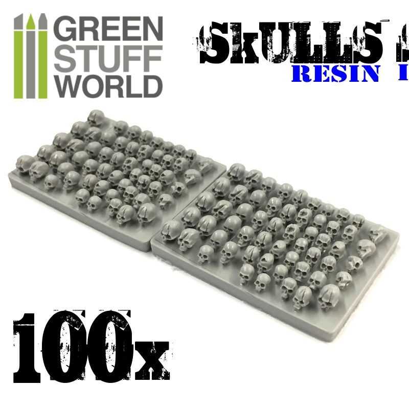 Green Stuff World 100x Resin Skulls