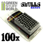 Green Stuff World 100x Resin Skulls