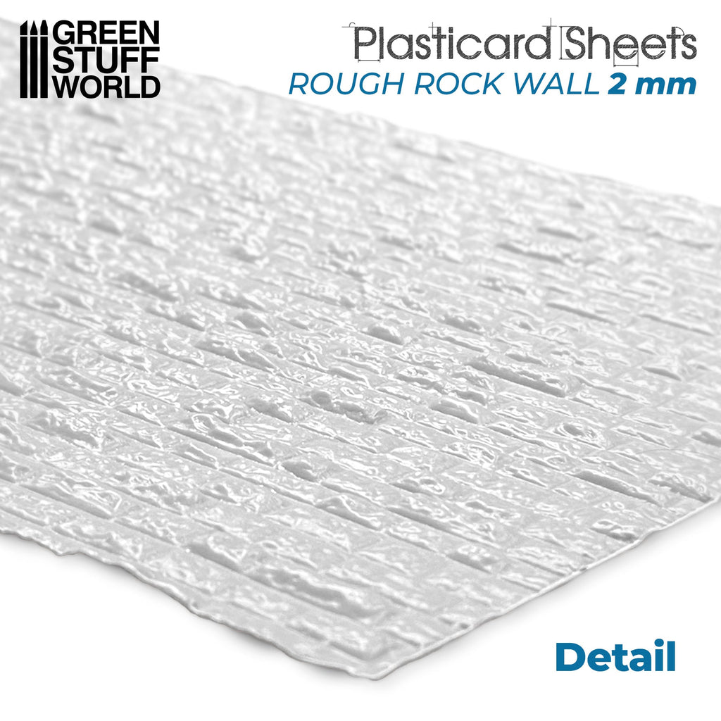 Green Stuff World: Textured Styrene Plasticard Sheet - Rock Wall Rough