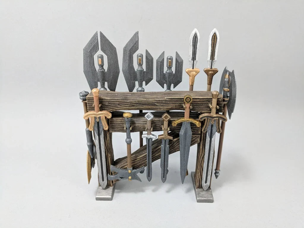 Weapon Rack Cartoon Action Figure Weapon Rack – Realm3DPrints