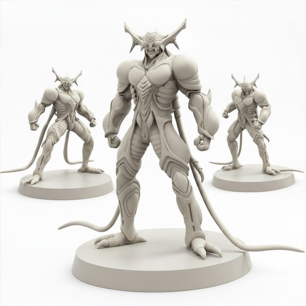 Cyberpunk Guyver Inspired Battle Creature Full Blast Form Miniatures Papsikels Resin RPG Model