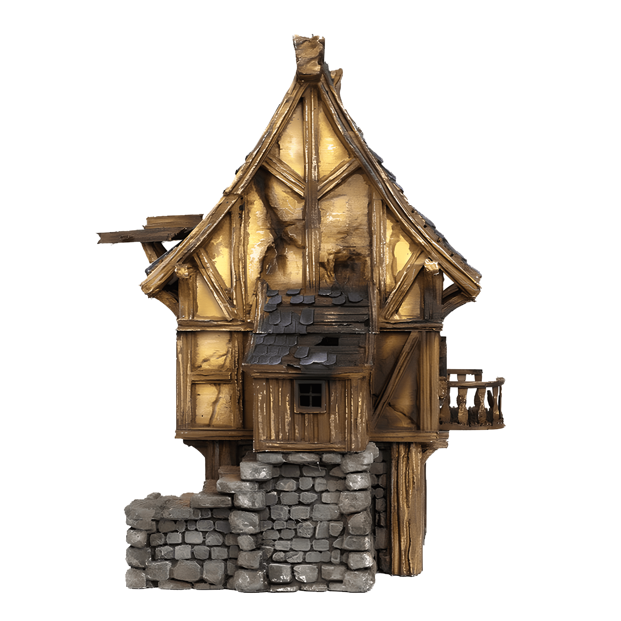 Ruined Medieval House F - 28mm DND/Wargame/RPG Terrain