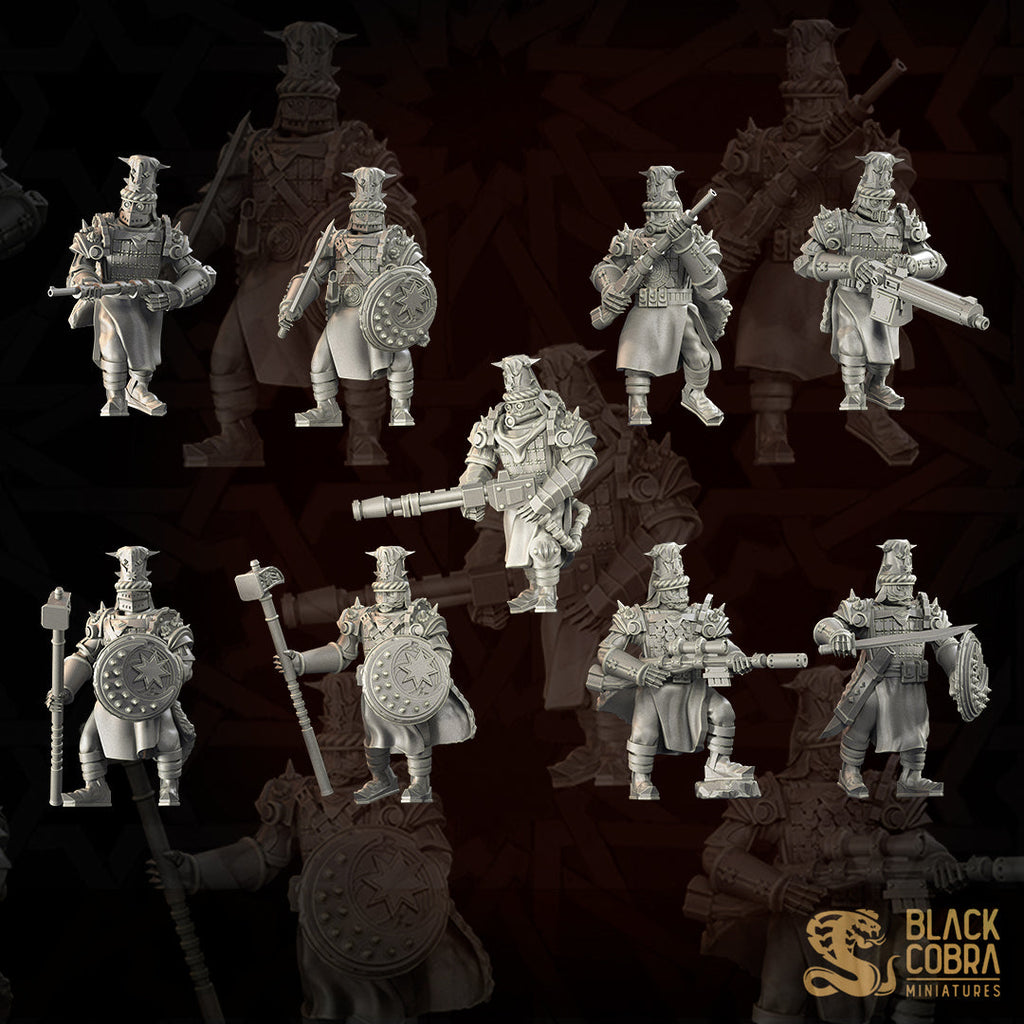 Iron Trencher Elite Guard Miniatures | Trench Grimdark | Black Cobra Miniatures