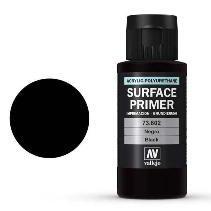 Vallejo Acrylic Polyurethane - Primer Black 60ml - VAL73602