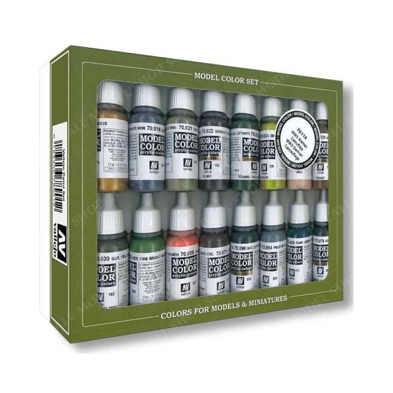 Vallejo Model Color Set - WWII German Camouflage (x16)