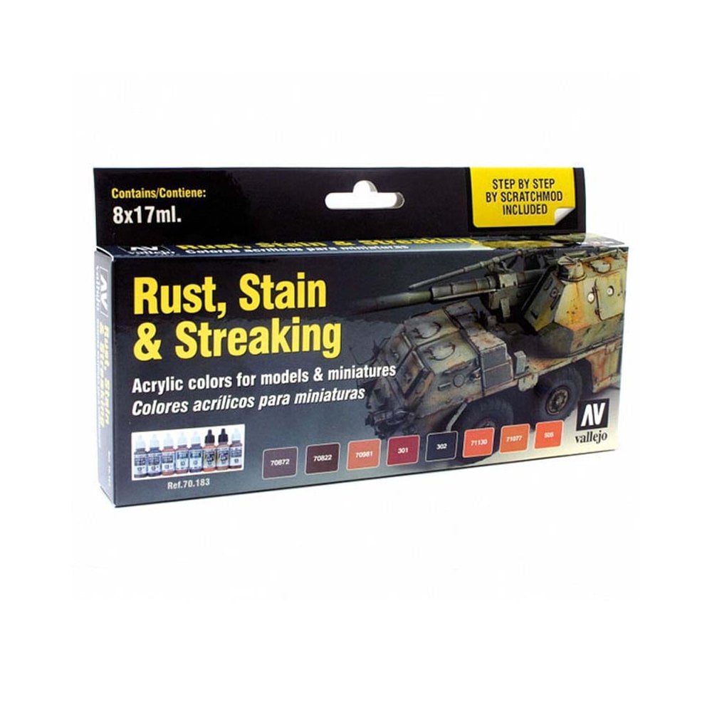 Vallejo Model Color Set - Rust, Stains and Streaking (x8)