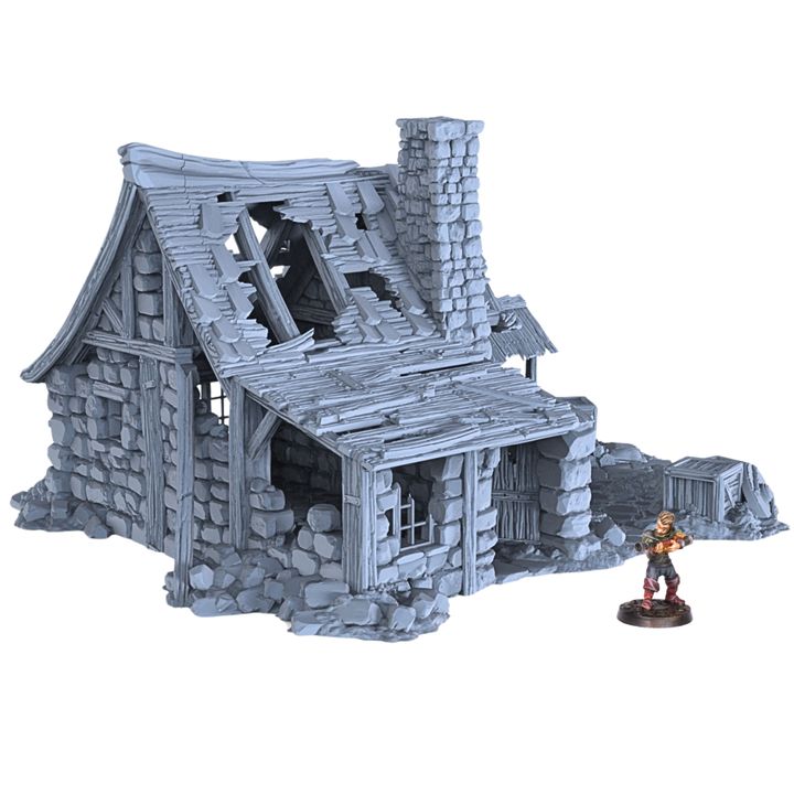 Ruined Blacksmith - 28mm DND/Wargame/RPG Terrain