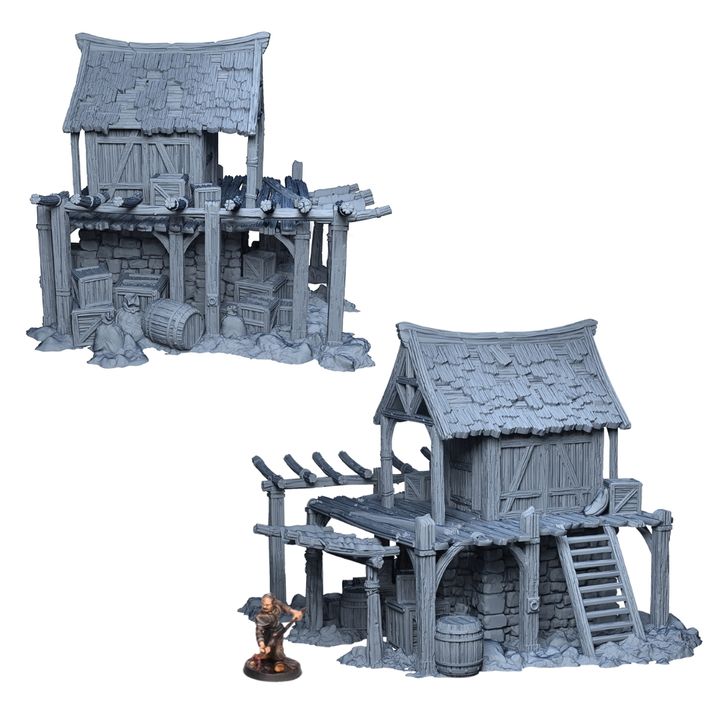 Ruined Food Storage - 28mm DND/Wargame/RPG Terrain