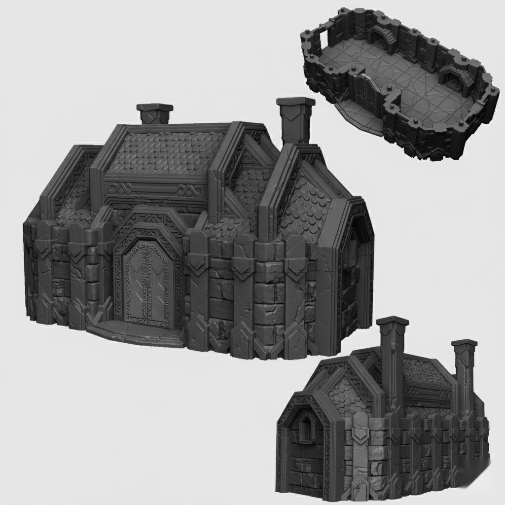 Dwarven Great Hall - 28mm DND/Wargame/RPG Terrain