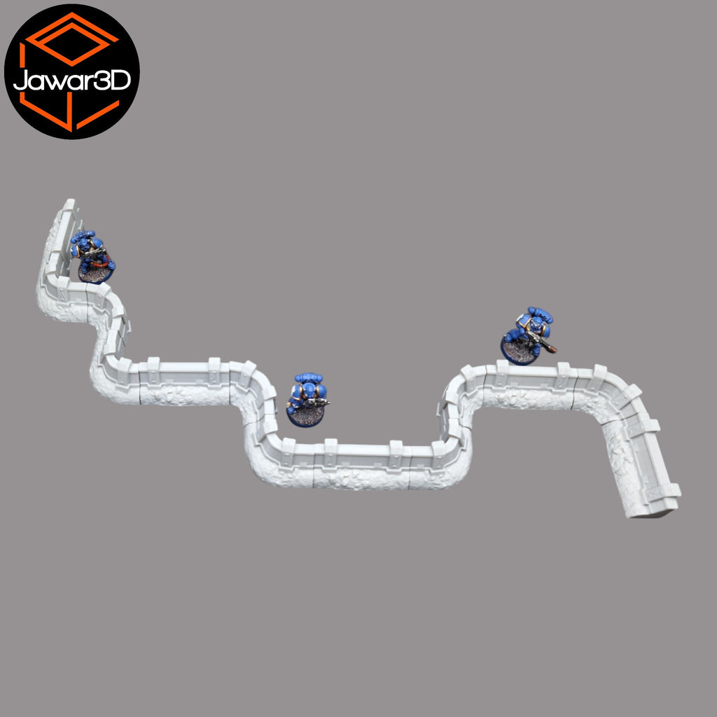 Emplacement Walls -28mm Wargaming Scatter Terrain Scenery Tabletop Miniature