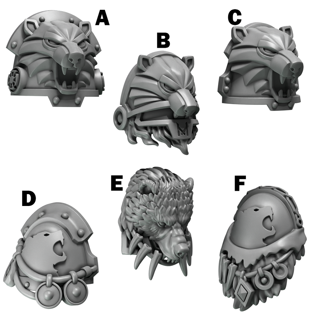 Bear Company Pauldron Pack Primal Hounds Conversion Bits For 28mm 32mm Sci-fi Space Knights