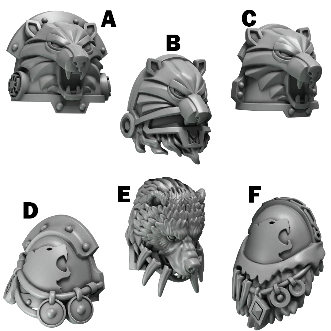 Bear Company Pauldron Pack Primal Hounds Conversion Bits For 28mm 32mm Sci-fi Space Knights