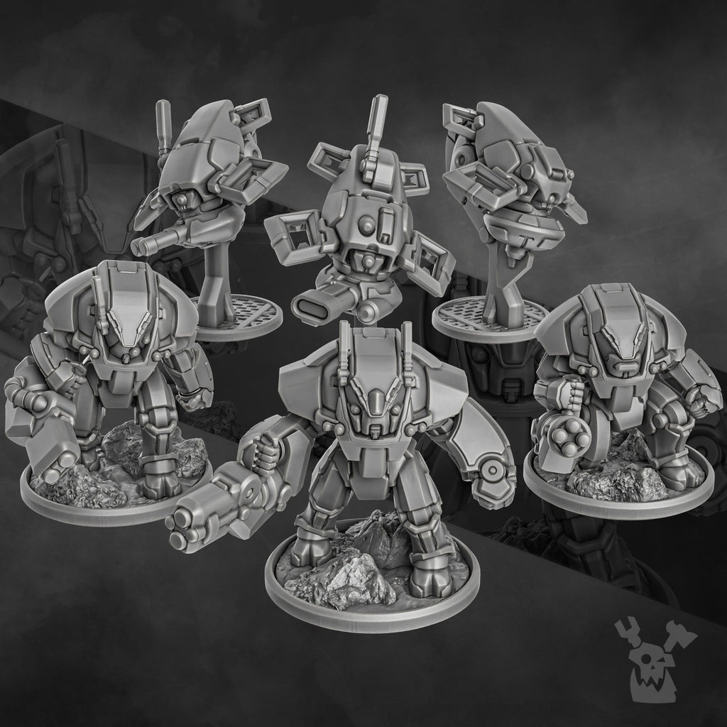 Shadow Combat Suits | Greater Good | DakkaDakka | Sci-Fi Grimdark Wargaming Miniature 28mm 32mm