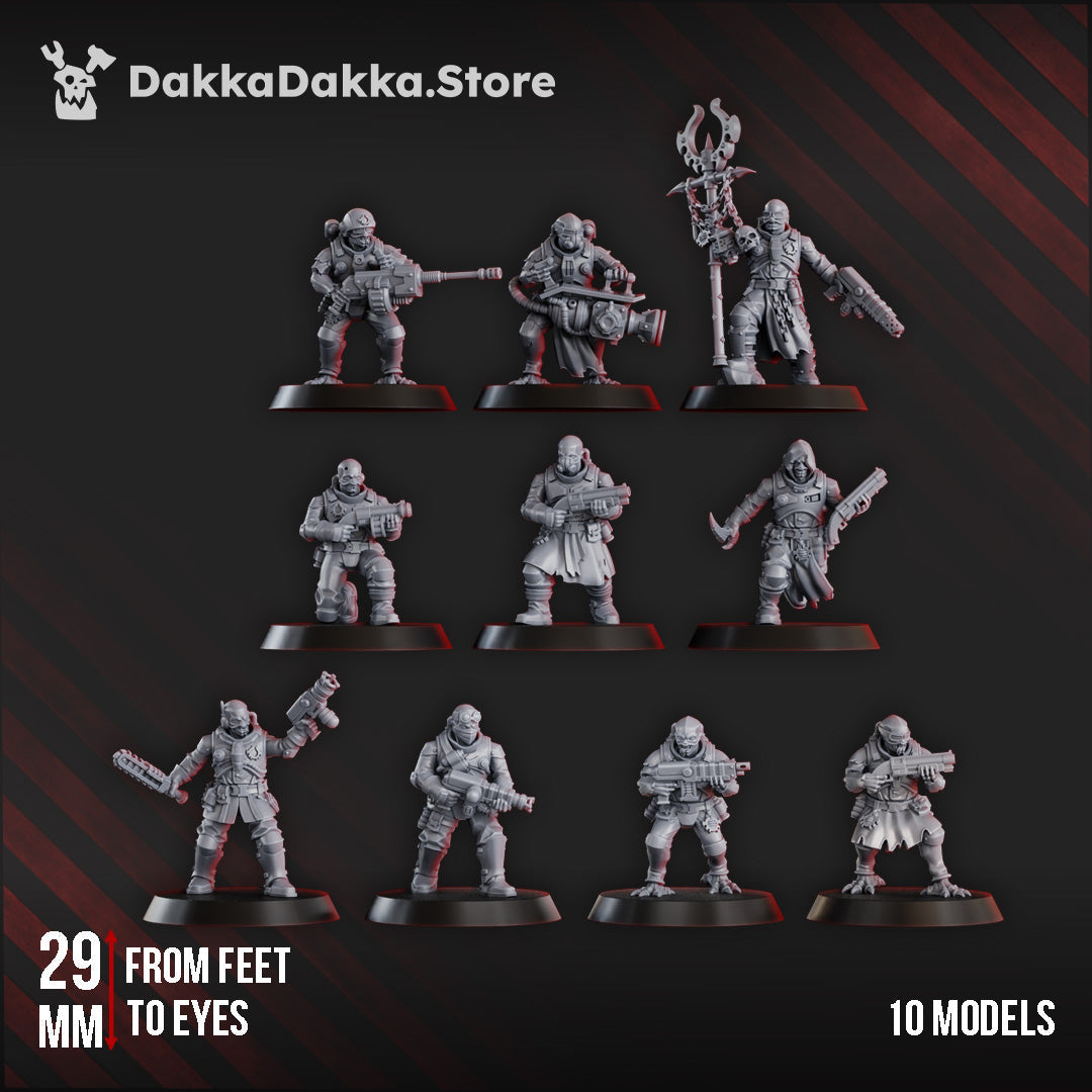 Liquidation Team of the Cosmic Harvester Miniatures | Grimdark Proxy Miniature | DakkaDakka