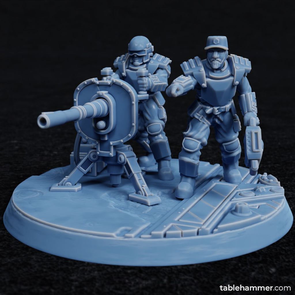 Factory Guard Heavy Cannon - human heavy weapon team (Accell Union)