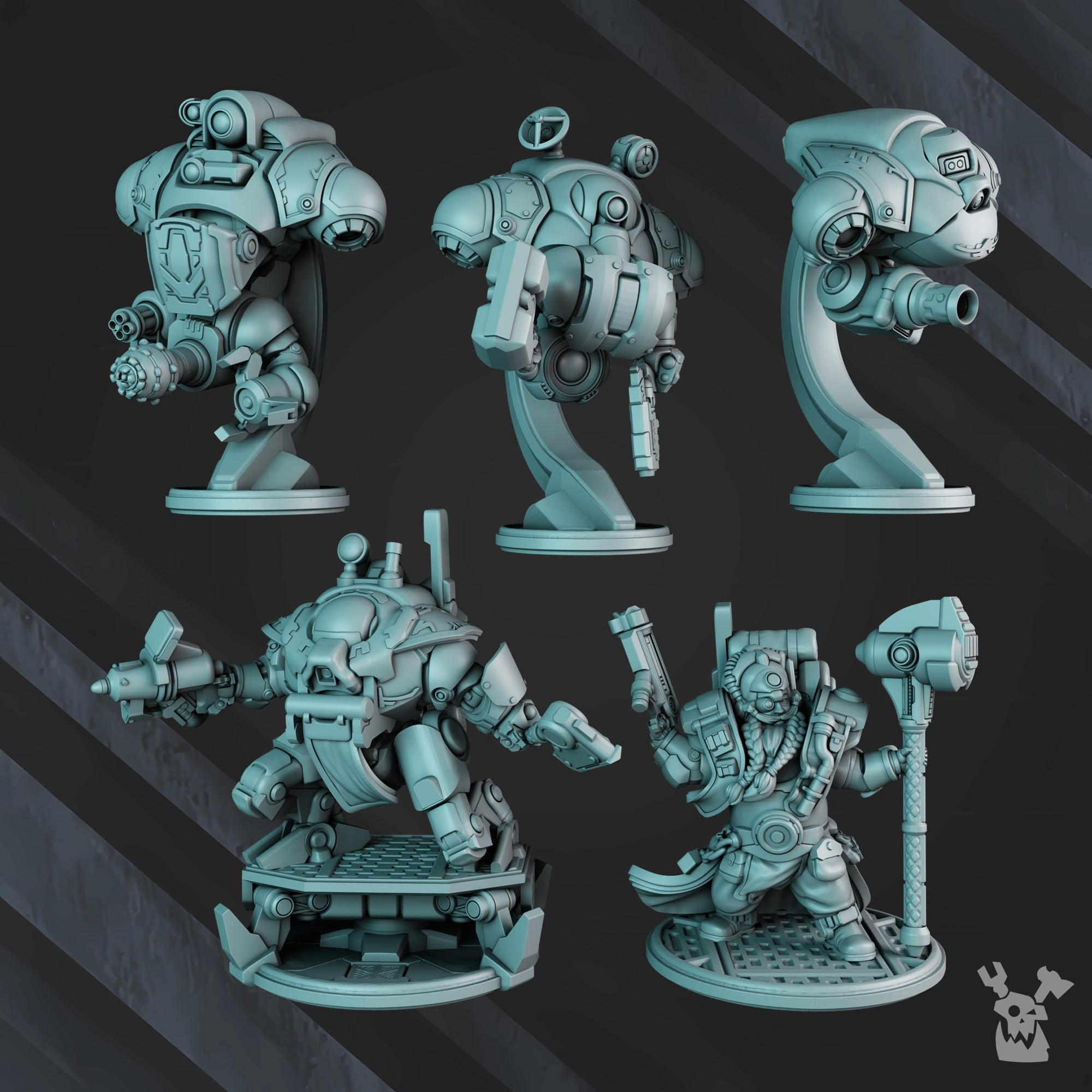 Brokkr The Bronze Beard w/ Droids | Dwarf Clans | Grimdark Miniature | DakkaDakka