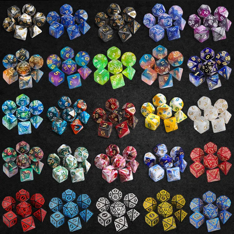 Mystery Dice Blind Bag 7pc Polyhedral Lucky Dip D&D, PATHFINDER TTRPG