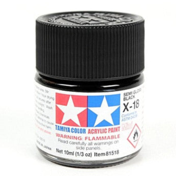 Tamiya Acrylic Paint Mini X-18 Semi Gloss Black